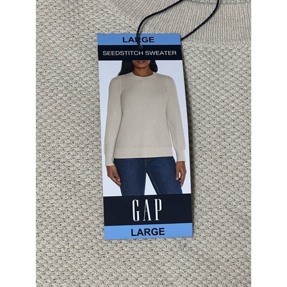 Gap Women’s Seedstitch Sweater NWT Size L Oyster Gray - Picture 2 of 9